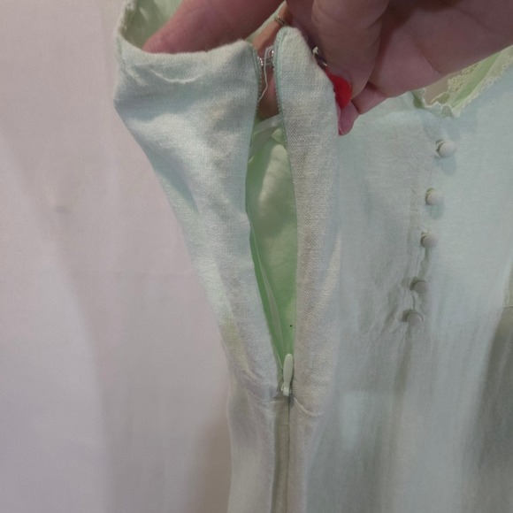 Laura Ashley Light Green V Neck Button Front Maxi Dress Size 2 - Picture 4 of 9